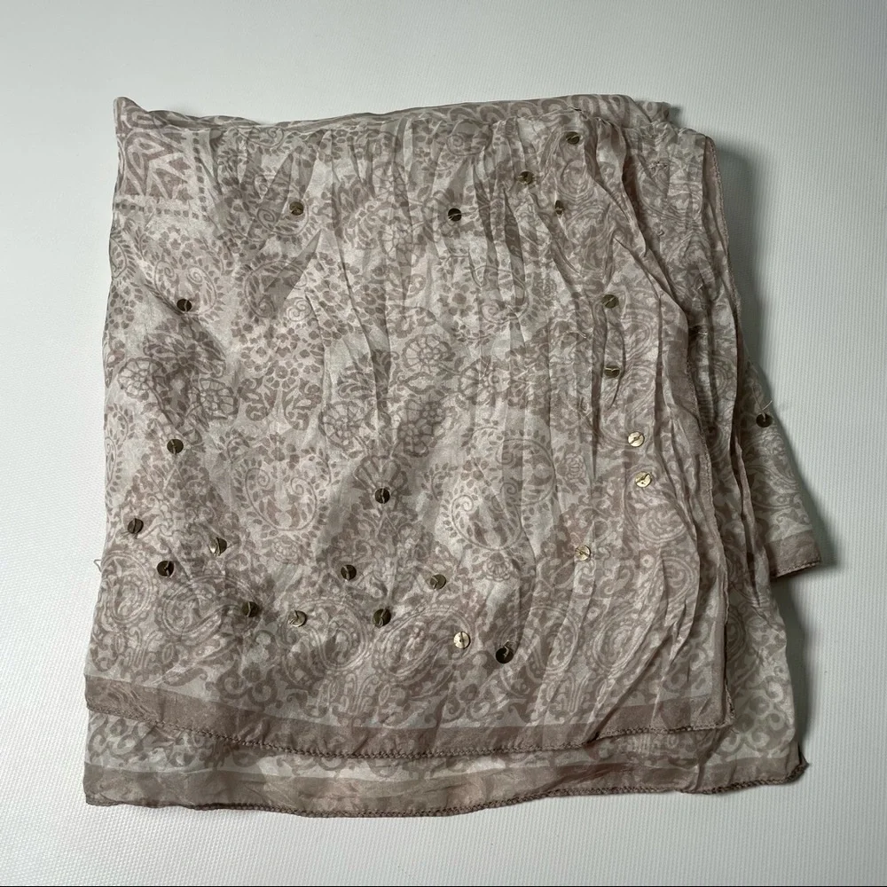 Promod Sequined Silk Scarf - 40” x 40”